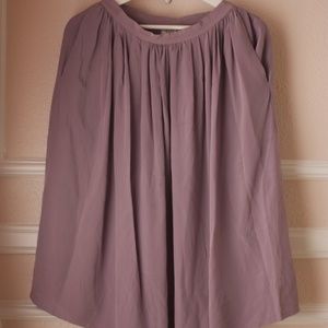 Silk Purple Midi Skirt with Pockets